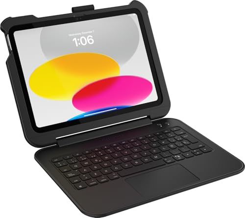 OtterBox Achiever Series Keyboard 360 för iPad 10:e gen 2022, 11:e gen 2025 (A16), Fodral med Spanska QWERTY-tangentbord, Testat i enlighet med militära standarder, Svart, Utan retailförpackning