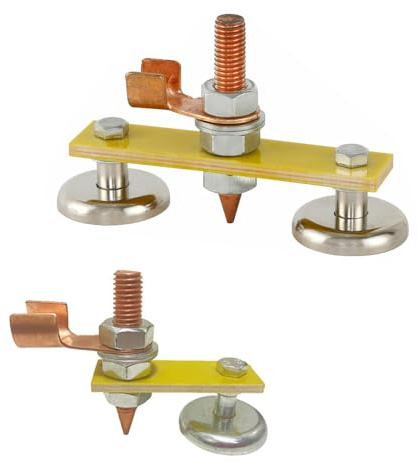 TorSor 2 Pack Welder Magnetic Ground Clamp Magnetic Welding Support Ground Clamp Earth Clip Magnetism Suction Head for ARC MIG Welder Flux Core Welders Rods Stick Welder Portable Welding Machine