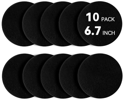 Buoauha 10 Pack Charcoal Filters for Compost Bucket, Compost Filters for Countertop Bin, Odor-Absorbing Activated Charcoal Replacement for Kitchen, Home Bucket Compost Bin Refill, 6.7 Inch