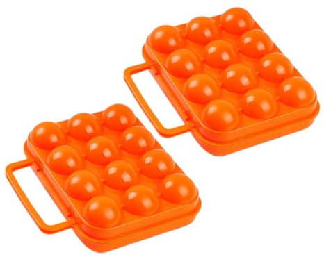 Lurrose 2pièces Boîte à Œufs de Voyage avec Compartiments Conception Antichoc Empilable pour Camping et Pique-