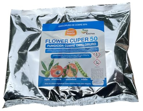 Fungicida oxicloruro de cobre al 50% 500 grs, para 300 litros de de tratamiento. Cuper 50. 500gr