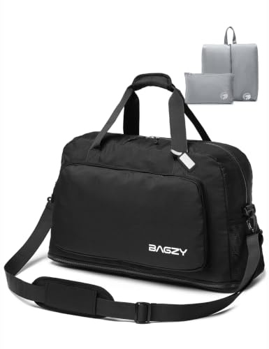 BAGZY Kabinväska 55x40x23 Lufthansa 50L Utdragbar för Weekend Sport Nylon | 55x40x23 cm | utdragbar 35-50L | torr/våt-fack | 15.6 laptop | vattenavvisande nylon | 3 bärsätt | inkl. sko- & toalettväska
