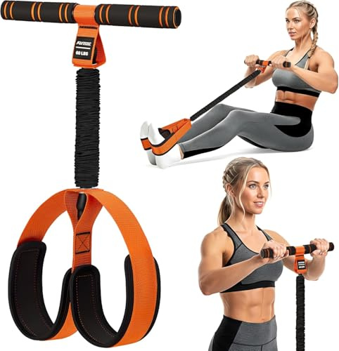 KUTIZE Multifunction Pedal Resistance Band with Handles, Upgraded Exercise Equipment with Soft Foot Pedal for Sit Up & Full-Body Home Gym Workouts, Core/ABS Training, Pilates, Yoga & Physical Therapy