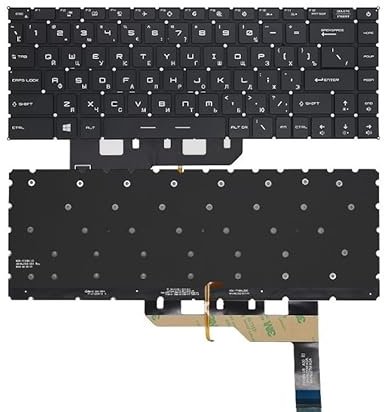 CHUOZSW Tastiera retroilluminata USA/Russa per MSI per Creator Z16 A11UET A12UX MS1571 V194222BK V203022AK Notebook(RU Black Backlit)