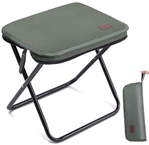 MOONCY Tabouret Pliant Portable, 33×26,5×32 cm Tabouret de Camping Ultra Léger, Charge 120 kg, Chaise Pliante Camping pour Barbecue, Jardin, Randonnée et Pêche, Vert
