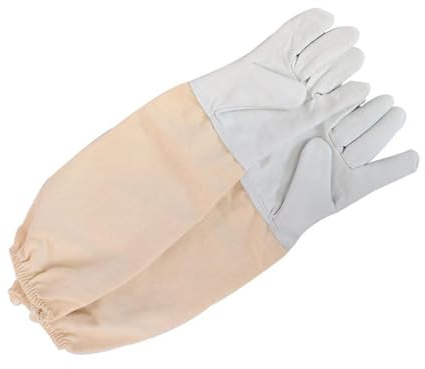QSTDGVPW 2 Guantes de Apicultor, de Protección para Las Manos, Reutilizables, de Piel de Oveja, Suministros para Apicultores, Guantes de Protección Pa, XXL