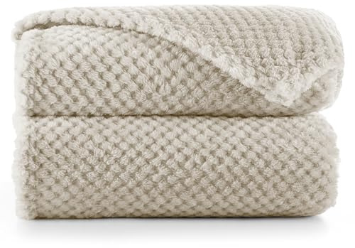 DecoKing Gosig filt, 170 x 210 cm, cappuccino-filt, mikrofiberfilt, överkast, fleece, mjuk, mjuk, gosig, skandinavisk stil, beige, Henry