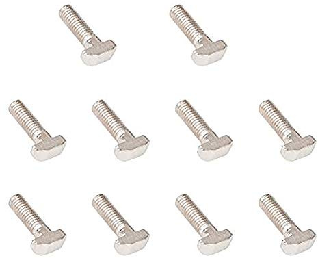 INCREWAY Lot de 10 boulons en T M8, M8 x 25 mm en acier au carbone plaqué nickel pour profil en aluminium série 40