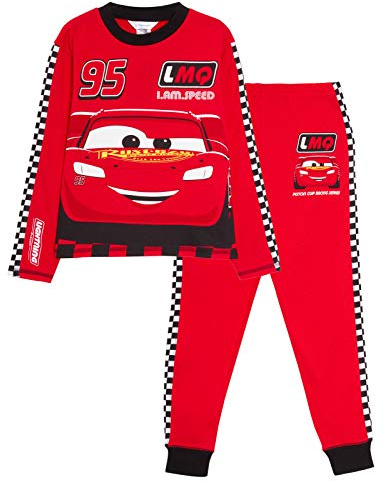 Disney Cars Pyjamas Kids Lightning McQueen Full Length Racing Driver Dress Up Pjs Set Nightwear
