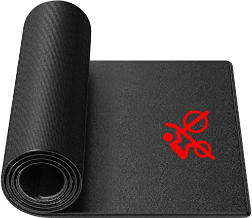 Crostice Bike Trainer Mat Compatible with Peloton Bike, for Treadmill & Row, THK 6mm, Under Mat Protect Hardwood Floor Carpet, Trainer Accessory for Indoor Stationary Exercise Bicycle