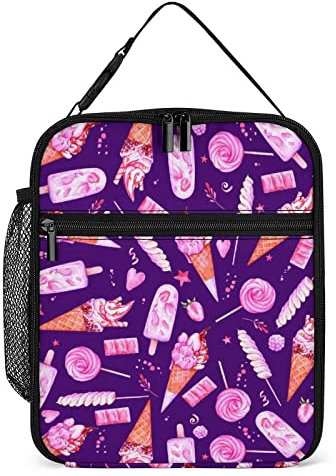 Pranzo al sacco per gelato rosa Pranzo al sacco riutilizzabile per uomo Donna Lavoro Contenitore per il pranzo isolato con piccoli dolci per Picnic da lavoro per adulti unisex
