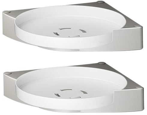 Shower Caddy Corner 2PCS 360° Rotating Bathroom Organizers Shower Self Adhesive Large Capacity Shower Organizer Shower Shelves Corner Shower Shelves for 15kg Loading for Bathroom Kithcen