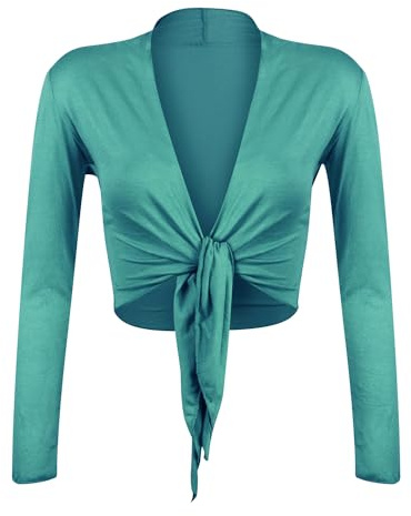 Glamexx24 Chaqueta Bolero Corta para Mujer, Bolero de Punto, Bolero Elegante,Bolero de Noche, Bolero de Boda, Bolero de Manga Larga