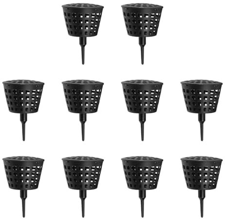 Namvo Lot de 10 paniers en Maille pour Engrais, Pots de pépinière de Jardin, Aquarium Portable avec Couvercle, Tasses de Nutrition pour Plantation d'orchidées succulentes, bonsaï