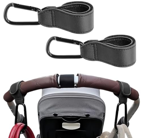 RVYEIOP 2 x ganci per carrozzina per borse fasciatoio, ganci per carrozzina, ganci per borsa, ciondoli universali per carrozzina, ganci per carrozzina in velcro