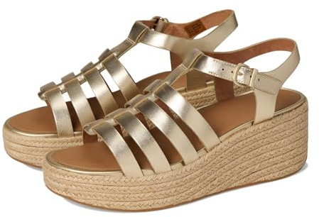 Fitflop Platforms Fisherman Womens Wedge Sandals in Platino