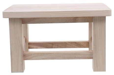 EPIGEIST Taburete Banco Beige Pequeño para Cambiar Zapatos de Madera Maciza y Superficie Lisa Bordes Redondeados Adecuado para Uso Hogar