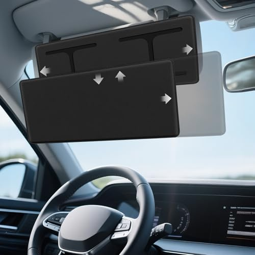 Extensor de Visera Parasol Coche, Visera Opaco y Longitud Ajustable para Parabrisas Delantero, Protección Antirreflejos y UV, Accesorio para el Interior del Coche para Conductor y Pasajero