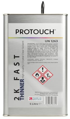 Protouch 2K Fast Thinner, Professional Paint Solvent for Lacquers and Primers, Made in Britain, 5 Litre