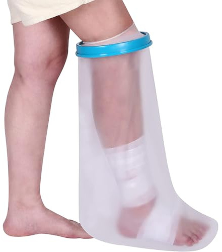 QUXVUIS Waterproof Shower Cast Cover Elbow Hand Fingertip Broken Wounds Injury Protector Swimming Bathtub Bath Supplies, Long Leg