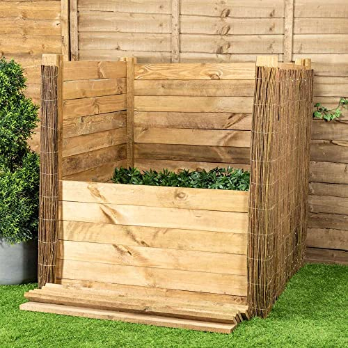 Primrose 1000L Easy Load Slatted Composter Wooden Pressure Treated Compost Bin 1m x 1m