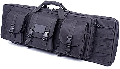 Waffenkoffer FüR Langwaffen,Futteral Langwaffen Durchgehender ReißVerschluss Taktische Gewehrtasche Oxford Stoff Soft Air Rifle Gun Carry Case,Tragbare Waffentasche Zum Angeln.,Black-140cm/55in