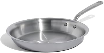 Made In Cookware - 12-Inch Stainless Steel Frying Pan - 5 Ply Stainless Clad - Professional Cookware Italy - Induction Compatible