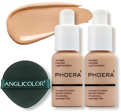 2PCS Face Foundation,Full Coverage Foundation for Older Women