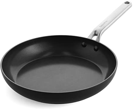 GreenPan Omega harteloxierte, fortschrittliche gesunde Keramik-Antihaftbeschichtung, 27,9 cm Bratpfanne, verzieht sich nicht, Induktionsboden, diamantverstärkte, langlebige Beschichtung, flache