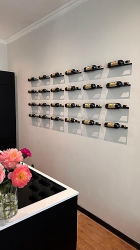 Lendo Online Weinregal Wandmontage 6 Flaschen - Weinschrank - Weinflaschenhalter Hängend An Wand - Weinlagerung - Schwarz - Pulverbeschichteter Metall - Stahl - Flaschenregal - Industrieller Stil