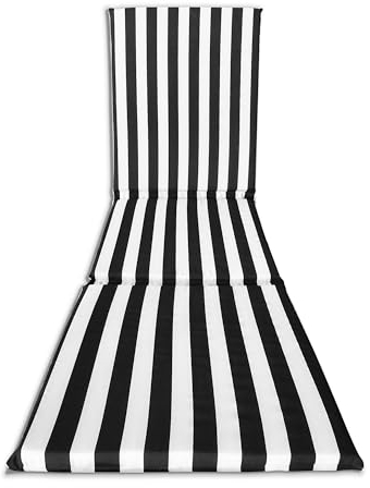 Il Tuo Artigiano Design Coj’n Acolchado para Tumbona, para Tomar el Sol, Hecho a Mano, Totalmente desenfundable, de Algod—n, 190 x 60 x 4,5 cm (Negro)