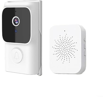 Trådlös WiFi-videodörrkamera med klockspel, smart dörrklocka, intercom videokamera, klockdörr för ring, stöd för SD-kort och molnlagring (vit)