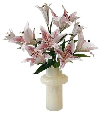 QTYQWC Künstliche Blumen, europäische hochwertige Simulationsblumen, rosa Eva-Lilienstrauß, Wohnzimmer, Tischdekoration, Platzierung, künstliche Blumen, künstliche Blumen