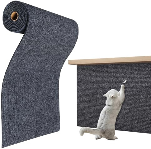 Kattklösmatta självhäftande antracit Klösmatta rulle Klös skydd soffa katt stol 30 cm x 2 m Kattklösmatta grå Kattklösmattor självhäftande vägg Kattklös möbelskydd