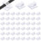 50 Pezzi Fermacavi,Clip per Filo per Luce da Esterno Ganci,Fermacavi Adesivi, Organizzatore dei Ferma Cavi Scrivania Regolabile,per Luce Fata, Muro, Ufficio, Caricabatterie, Auto (Trasparente)