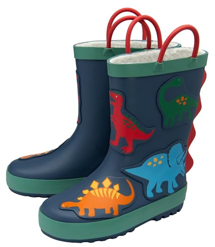 NorthSole Kids Wellies Boys & Girls Childrens Rubber Wellington Boots - Dinosaurs - UK 6