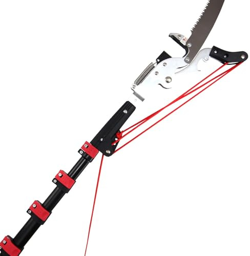 Telescopic Pole Pruner - Extendable Tree Trimming Tool, 12FT-24FT Manual Pole Saw, Long Handle Clippers for Pruning and Cutting Branches