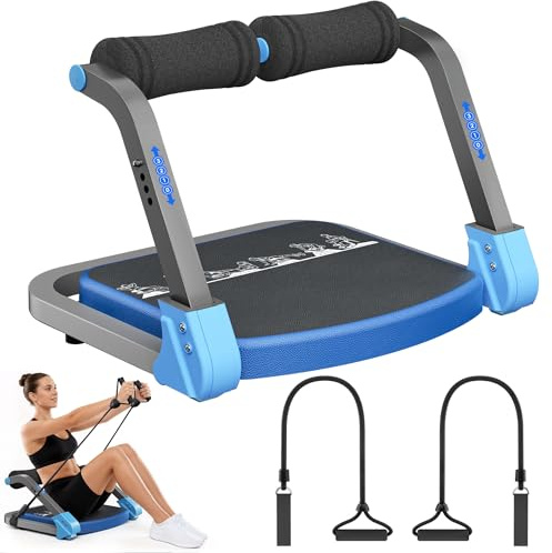 Abdominal Trainers - Adjustable Ab Trainer Machine, Foldable Abdominal Workout Equipment with Knee Protection - Home Gym Core Strength Trainer for Men & Women (Black&Blue)