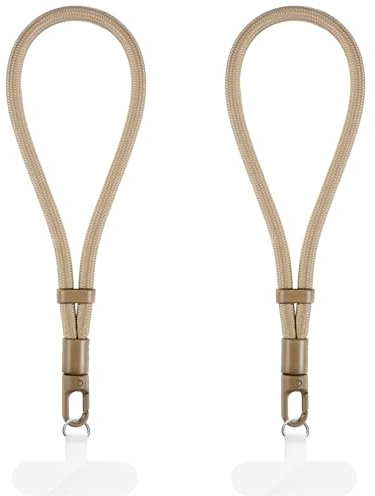 LXUEJIE 2 cadenas para teléfono móvil, cortas, ajustables, correas para la muñeca, 20 cm, con parche ultrafino de 6 cm, para llaves, cámara, teléfono móvil