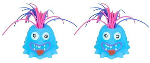 HOIXZCS Lot de 2 Jouets addictifs Monstres et CIE pour Enfants : libérez Le Monstre Qui sommeille en Vous à Chaque Traction. Déballez et produisez Un Son, Bleu