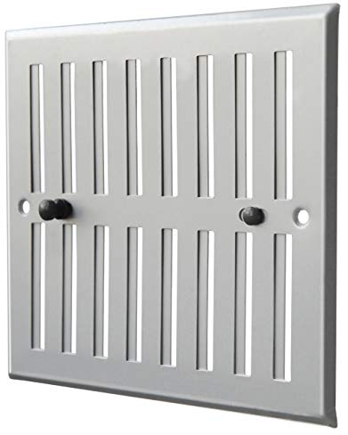 La ventilazione GALD1917 Griglia di ventilazione rettangolare in alluminio con dosatore e pomello metallico, dimensioni 190x168 mm