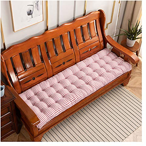 Bankauflage Stuhlkissen mit Bankkissen Bankpolster Polsterauflage Auflage für Gartenbank Indoor Outdoor Lange Sitzkissen Pads Kissen Bank Auflage Sitzpolster -Rosa 52x150cm
