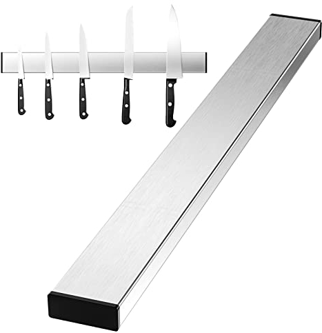 Newaner 40 cm Portacoltelli Magnetico, Striscia Magnetica in Acciaio Inox, Barra Magnetica Guida Nessuna Perforazione Richiesta, può assorbire Strumenti di Ferro, cucchiai, spatole