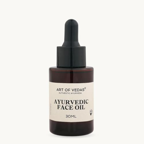 Art of Vedas Olio Viso Ayurvedico Autentico, 30ml | Formula Classica Mukhalepa con Panchavalkala, Triphala, Manjistha | Sesamo Spremuto a Freddo | Notte e Giorno | Per Pelle Pitta