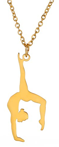 TEAMER Pendentif de gymnastique Collier de gymnastique tendance Bijoux de ballerine de sport pour les femmes et les filles pour l'anniversaire de Noël