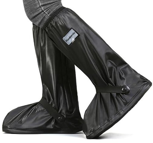 flintronic Couvre Chaussure Impermeable Réutilisables, Couvre Chaussure Impermeable Hommes Femmes, Surchaussures Imperméables Vélo Réfléchissants avec Fermeture Éclair Antidérapant