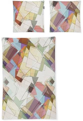 Irisette Bettwäsche Mako-Satin bunt Größe 1x 135x200 cm + 1x 80x80 cm