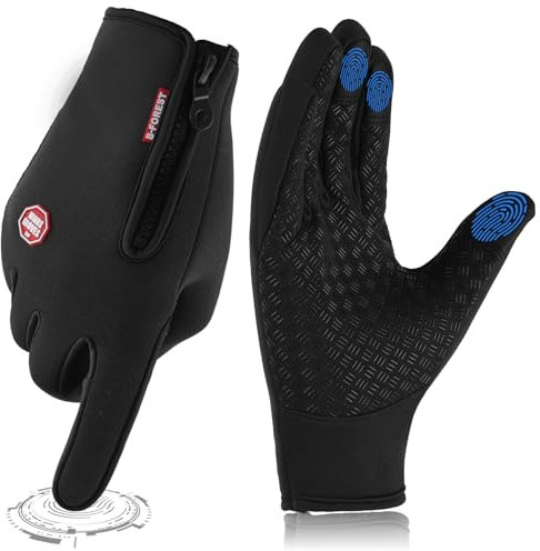 ActFun Winter Gloves Women Windproof Heat Warm Thermal Gloves Men, Anti Slip Touchscreen Cycling Gloves, Outdoor Sport Running Driving Walking Biking Riding Motorcycle Cold Weather Ladies Glove, Black