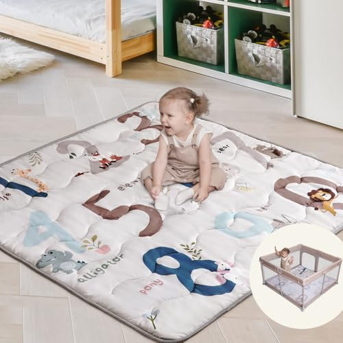 Joypony Krabbelmatte Baby, 120 * 120 CM Faltbar Spielmatte Baby, Baby Play Mat for Kinder, Anti Rutsch Matte, Maschinenwaschbare