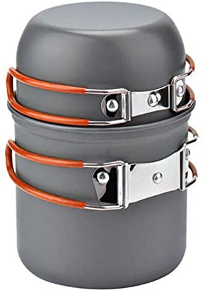 Leapiture Set di pentole da Campeggio Pentole da Campeggio in Alluminio Kit da Cucina per falò Set da Cucina di Sopravvivenza Attrezzatura da Cucina Portatile per Campeggio (Taglia Uniforme)